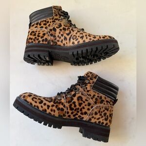 Timberland Leopard Print Lace Up Boots